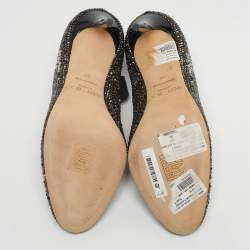 Pre Owned Jimmy Choo Black Crystals and Leather Rosana Pumps Size 36
