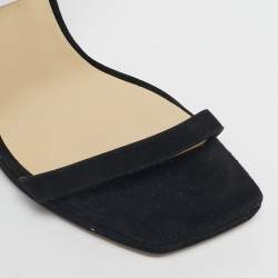 Pre Owned Jimmy Choo Black Suede Alva Ankle Strap Sandals Size 41