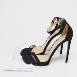 Pre Owned Jimmy Choo Black Suede Alva Ankle Strap Sandals Size 41