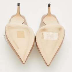 Pre Owned Jimmy Choo Dusty Pink Patent Leather Bing Mules Size 36