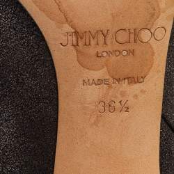 Pre Owned Jimmy Choo Metallic Suede Knee Length Boots Size 36.5