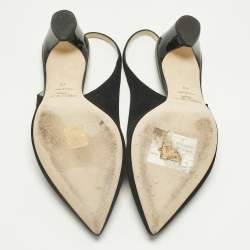 Pre Owned Jimmy Choo Black Suede Gemma Slingback Pumps Size 40