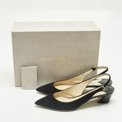 Pre Owned Jimmy Choo Black Suede Gemma Slingback Pumps Size 40