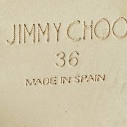 Pre Owned Jimmy Choo Black Leather Cork Ankle Strap Sandals Size 36