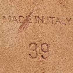 Pre Owned Jimmy Choo Beige/Gold Patent Leather and PVC Lace Pumps Size 39