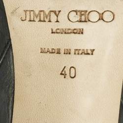 Pre Owned Jimmy Choo Black Leather Knee Length Boots Size 40