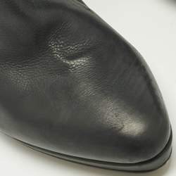 Pre Owned Jimmy Choo Black Leather Knee Length Boots Size 40