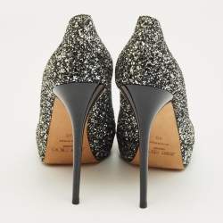 Pre Owned Jimmy Choo Multicolor Glitter Peep Toe Pumps Size 40