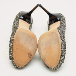 Pre Owned Jimmy Choo Multicolor Glitter Peep Toe Pumps Size 40