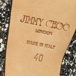 Pre Owned Jimmy Choo Multicolor Glitter Peep Toe Pumps Size 40