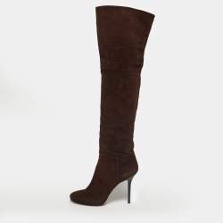 Pre Owned Jimmy Choo Brown Suede Knee Length Boots Size 39.5
