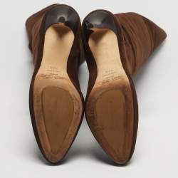 Pre Owned Jimmy Choo Brown Suede Knee Length Boots Size 39.5