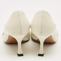 Pre Owned Jimmy Choo Cream Leather Melva Pumps Size 36