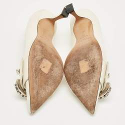 Pre Owned Jimmy Choo Cream Leather Melva Pumps Size 36