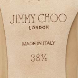 Pre Owned Jimmy Choo Beige Patent Leather Romy Pumps Size 38.5