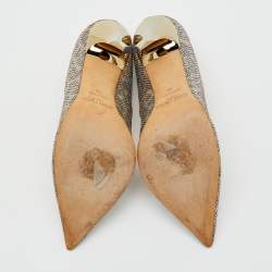 Pre Owned Jimmy Choo Metallic Coarse Glitter Romy Pointed Toe Pumps Size 40