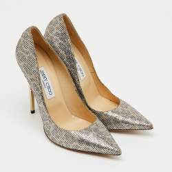 Pre Owned Jimmy Choo Metallic Coarse Glitter Romy Pointed Toe Pumps Size 40
