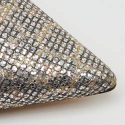 Pre Owned Jimmy Choo Metallic Coarse Glitter Romy Pointed Toe Pumps Size 40