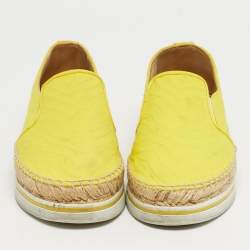 Pre Owned حذاء رياضي جيمي تشو دوون قماش أصفر إسبادريل منزلق مقاس 35.5