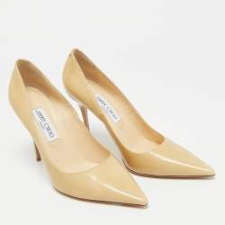 مملوكة مسبقًا Jimmy Choo Abel Size 40 Beige Patent Leather Pumps