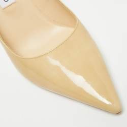مملوكة مسبقًا Jimmy Choo Abel Size 40 Beige Patent Leather Pumps