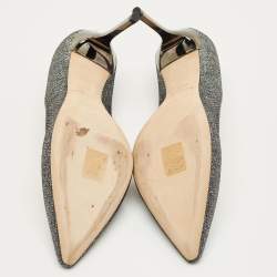 Pre Owned حذاء كعب عالي جيمي تشو رومي لامع خشن معدني مدبب مقاس 40