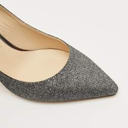 Pre Owned حذاء كعب عالي جيمي تشو رومي لامع خشن معدني مدبب مقاس 40