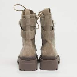 Pre Owned Jimmy Choo Noemi Size 35.5 Taupe Grey Ankle Length Boots