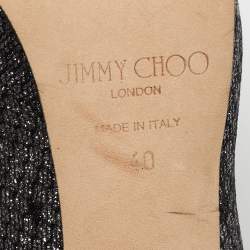 Pre Owned حذاء كعب عالي جيمي تشو داليا غليتر معدني بمقدمة مفتوحة مقاس 40