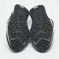 مملوكة مسبقًا Jimmy Choo Verona Size 41 Black Knit Fabric Faux Pearl Studded Slip On Sneakers