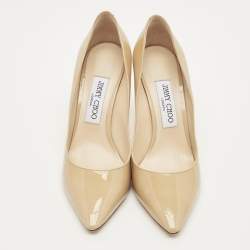 مملوكة مسبقًا Jimmy Choo Love Size 38 Beige Patent Leather Pumps