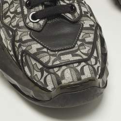 Pre Owned Jimmy Choo Diamond Size 39 Black JC Monogram Glitter Fabric and Leather Sneakers