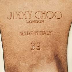 Pre Owned Jimmy Choo Erin Size 39 Cream Patent Leather Slingback Pumps