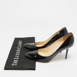 Pre Owned Jimmy Choo Georgia Size 40 Black Patent Leather Round Toe Pumps