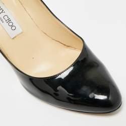 Pre Owned Jimmy Choo Georgia Size 40 Black Patent Leather Round Toe Pumps