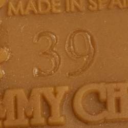 Pre Owned Jimmy Choo Size 39 Metallic Glitter T-Strap Pela Cork Platform Wedge Sandals