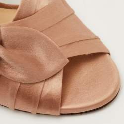 Pre Owned Jimmy Choo Keely Size 35 Beige Satin Slide Sandals