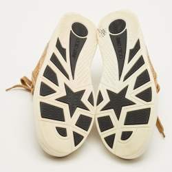 Pre Owned Jimmy Choo Hawaii Size 38.5 Brown Suede Stud Embellished Low Top Sneakers