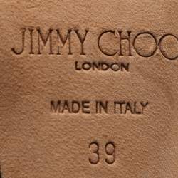 مملوكة مسبقًا حذاء كعب عالي جيمي تشو لابريس جلد وثعبان ثلاثي الألوان مقاس 39