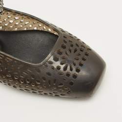 Pre Owned حذاء باليرينا ماري جين جلي أسود/دخان جيمي تشو مقاس 38