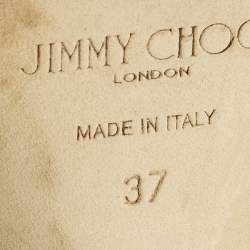 Pre Owned صندل جيمي تشو روزي جلد ذهبي بسوار عند الكاحل مقاس 37