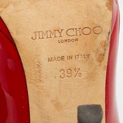 Pre Owned حذاء كعب عالي جيمي تشو إيفلين جليتر أسود مقدمة مفتوحة مقاس 39