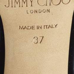 مملوكة مسبقًا Jimmy Choo Mari Size 37 Navy Blue Velvet Cut-Out Ankle Length Boots