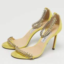 Pre Owned Jimmy Choo Shiloh 100 Size 38.5 Green Suede Ankle Strap Sandals