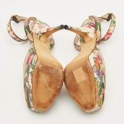 Pre Owned صندل جيمي تشو روزي جلد ذهبي بسوار عند الكاحل مقاس 37