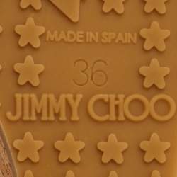مملوكة مسبقًا Jimmy Choo Size 36 Brown Leather Cork Platform Wedge Slide Sandals