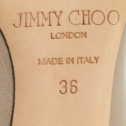 مملوكة مسبقًا Jimmy Choo Romy Size 36 Light Grey Leather Pointed Toe Pumps