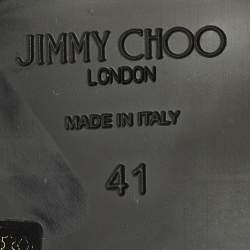 مملوكة مسبقًا حذاء بوت عسكري جلد أسود جيمي تشو كورا مقاس 41