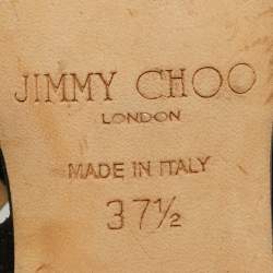 مملوكة مسبقًا Jimmy Choo Meddle Size 37.5 Black Suede Gladiator Sandals