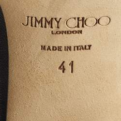 Pre Owned حذاء كعب عالي جيمي تشو إليسا ماري جين جلد وبراءة إختراع أسود مقاس 41